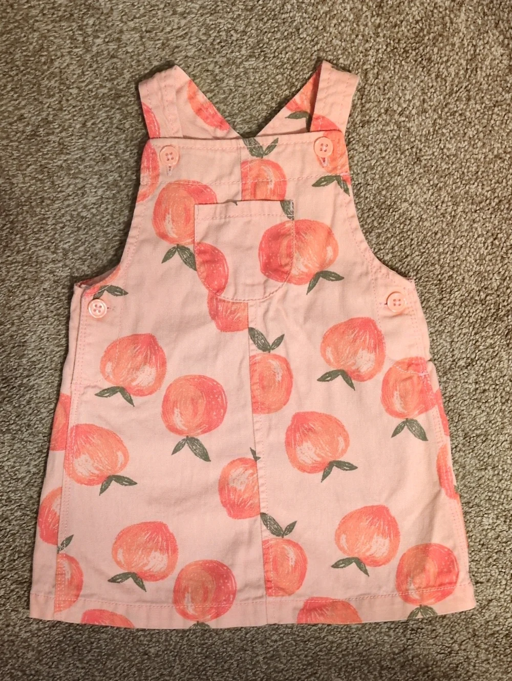 Carter's Peaches Overall Dress Size 12 Months
